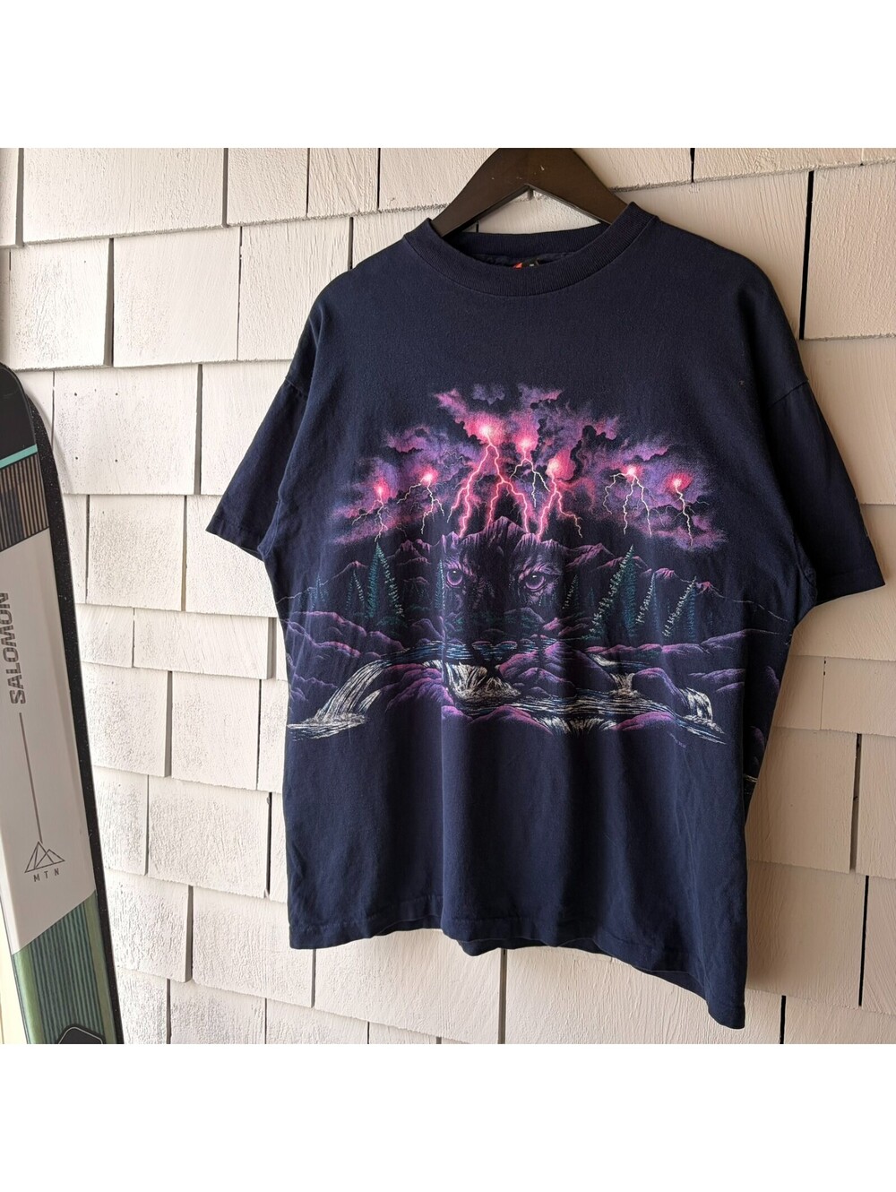 VTG 1993 Habitat Lightning Wolf Tee Large Whimsigoth Nature